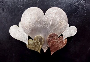 Wall Art Silver Heart Cloud #1571 Vintage Housewarming Mothers Day Christmas - Picture 1 of 7