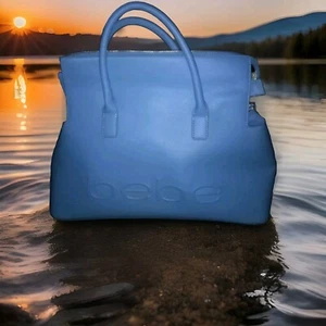 Bebe Baby Blue Faux Leather Crossbody Purse Shoulder Handbag - Picture 1 of 13