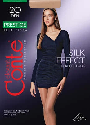 Meia-calça Conte Tights Prestige 20 Den esmalte sedoso cintura transparente clássica feminina - Imagem 1 de 2