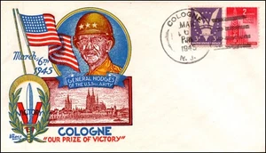 6 Mar 1945 Staehle Multicolor General Hodges - Cologne Unaddressed - Picture 1 of 2