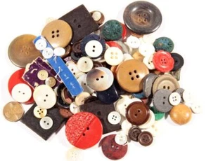 Lot (150) Tschechische Vintage 50er Jahre Retro Kunststoff Glasknöpfe - Bild 1 von 2