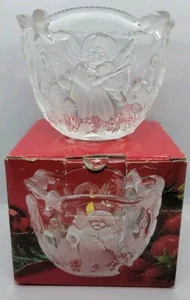 Mikasa Crystal Votive Candle Holder Angels Christmas Holiday Lights Etched 3.25" - Picture 1 of 12