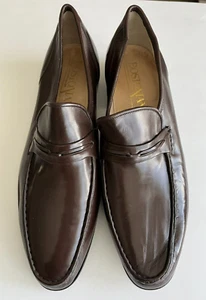 Men's Bostonian Brown Leather Loafers, Made in Italy, Size 11 narrow - Picture 1 of 8