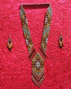 Boho Traditional Handmade Ethnic Jewelry multicolor Bead necklace earrings set - Picture 1 of 9