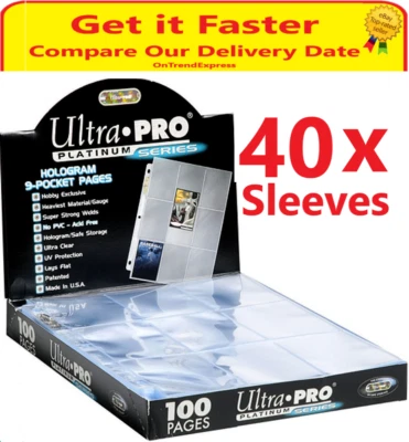 40 x ULTRA PRO PLATINUM 9 BOLSILLOS POKEMON AFL TARJETAS COLECCIONABLES ÁLBUM FUNDAS PÁGINAS Foto 1 de 4