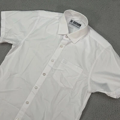 Camisa Dixxon Para Hombre Pequeña Blanca Abotonada Rendimiento Bambú Serie Preppy Foto 1 de 4