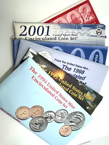 Set of 6 US MINT Uncirculated Coin Sets 1994, 1995, 1998, 2000, 2001, 2002 - Picture 1 of 2