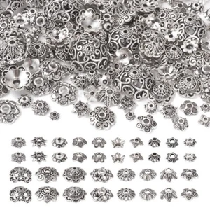 180Pcs Flower Antique Silver Tibetan Style Alloy Bead Caps Set Spacer 6~18x2~9mm - Picture 1 of 8