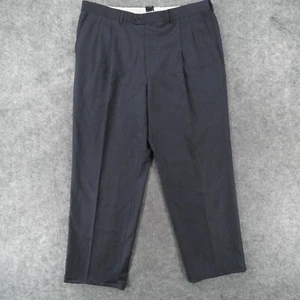 Santorelli Pants Mens 40 Pleated Front Dress Slacks Med Blue Wool Italy - Picture 1 of 18