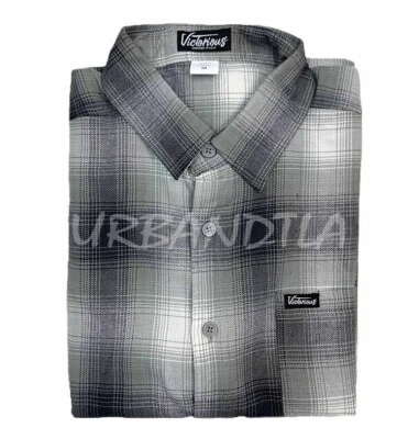 Мужская вестерн старая школа коротким рукавом клетку шашки фланелевая рубашка SS30 - Изображение 1 из 2