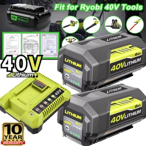 1-2Pack 6000mAh OP4026 Replacement for Ryobi 40V Lithium Battery / Charger Combo - Picture 1 of 17