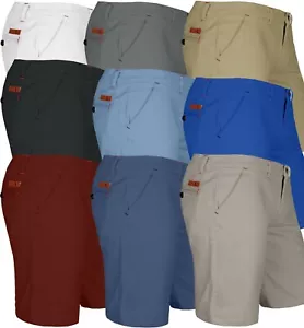 Men's Chino Shorts Casual Summer Slim Fit Cotton Stretch Knee Length Breathable - Picture 1 of 35