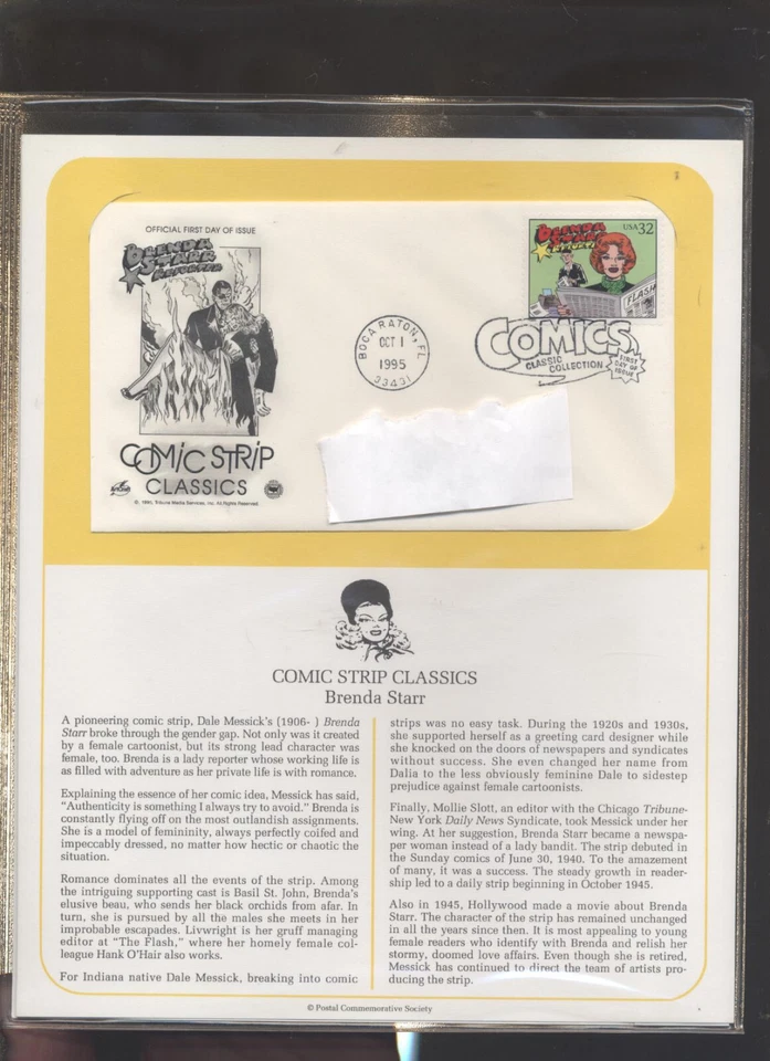 BRENDA STARR  - First Day Of Issue  OCTOBER 1 1995 COMICS CLASSIC COLLECTION - Image 1 of 1