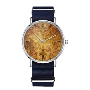 Reloj Mapa del Mundo Vintage, Estilo Antiguo Geografía, Regalo Único para Viajeros - Imagen 1 de 5