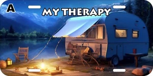 MY THERAPY CAMPING CAMPSITE OUTDOOR PERSONALIZATION METAL LICENSE PLATE N - Picture 1 of 4