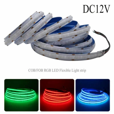 DC 12V 24V High Density RGB COB LED Strip Tape  Under Cabinet Light Decor lamp - Image 1 of 4
