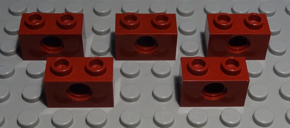 Lego Technic Lochstein 1x2 Dunkelrot 5 Stück                            (1797 #) - Bild 1 von 1