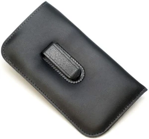 Mens Jumbo Slip-in Case w/Clip Syn.Leather Felt Interior in Black 6.5"x 3.5"Inch - Picture 1 of 1