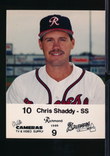 1989 Richmond Braves Team issue Photo card Chris Shaddy 4x5 Bob's Camera's *