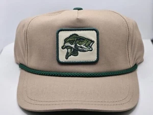 American Needle Cappy Trucker Adjustable Snapback Hat, Bass Fish, Khaki/Dark... - Picture 1 of 5