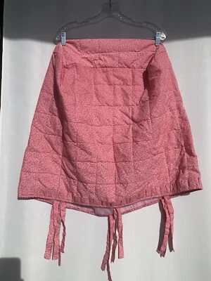 Vintage Pink Quilted White Floral Printed Footrest / Ottoman Cover - Image 1 of 4