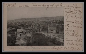Birds Eye ATHOL MASSACHUSETTS SCHOOL STREET Residencial Centro INGALLS pm 1907 - Imagen 1 de 2