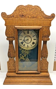 Gilbert 8 Day Time & Strike Oak Shelf Clock One Family Owned , No Res.  $ 95.00 - Picture 1 of 13