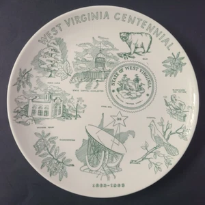 Vintage 1963 West Virginia WV Centennial Souvenir 10" Plate NICE! - Picture 1 of 4