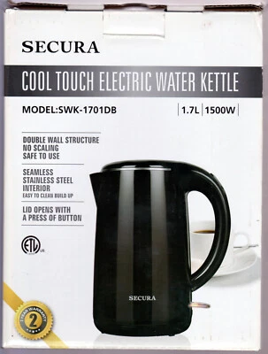 Hervidor de agua eléctrico Secura Cool Touch SWK-1701DB 1,7 L / 1,8 qt acero inoxidable Foto 1 de 4
