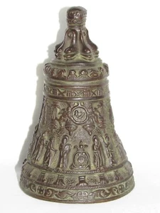 05E8 ANCIEN PIED OU CLOCHE EN BRONZE DÉCORS RELIGIEUX SAINTS EGLISE HAUTE EPOQUE - Bild 1 von 12