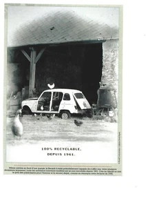 Publicité RENAULT 4 100% Recyclable, depuis 1961 - Foto 1 di 1