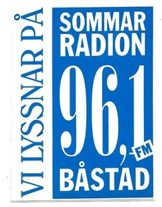 QSL Pegatina Radio Båstad 96,1 Province of Skåne Scania Suecia Sin Usar DX SWL - Imagen 1 de 1