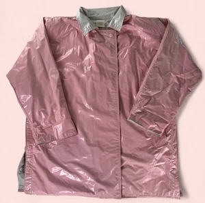 Retro 80s Anais Anais Bubblegum Pink Raincoat Waterproof Oversized Fit Pockets - Bild 1 von 10