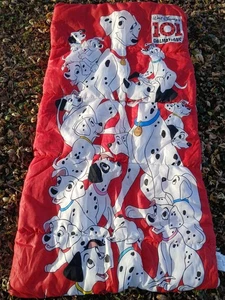 Vintage 90's Walt Disney's 101 Dalmatians Red Double Sided Sleeping Bag 54"×28" - Picture 1 of 10