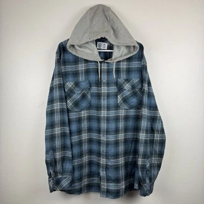 HURLEY Mens long sleeve button hoodie flannel shirt hoody - XXL - Image 1 of 4