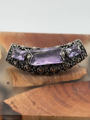 John Hardy 点与紫水晶幻灯片吊坠 18K 黄金和 925 银! — 第 1/4 张图片