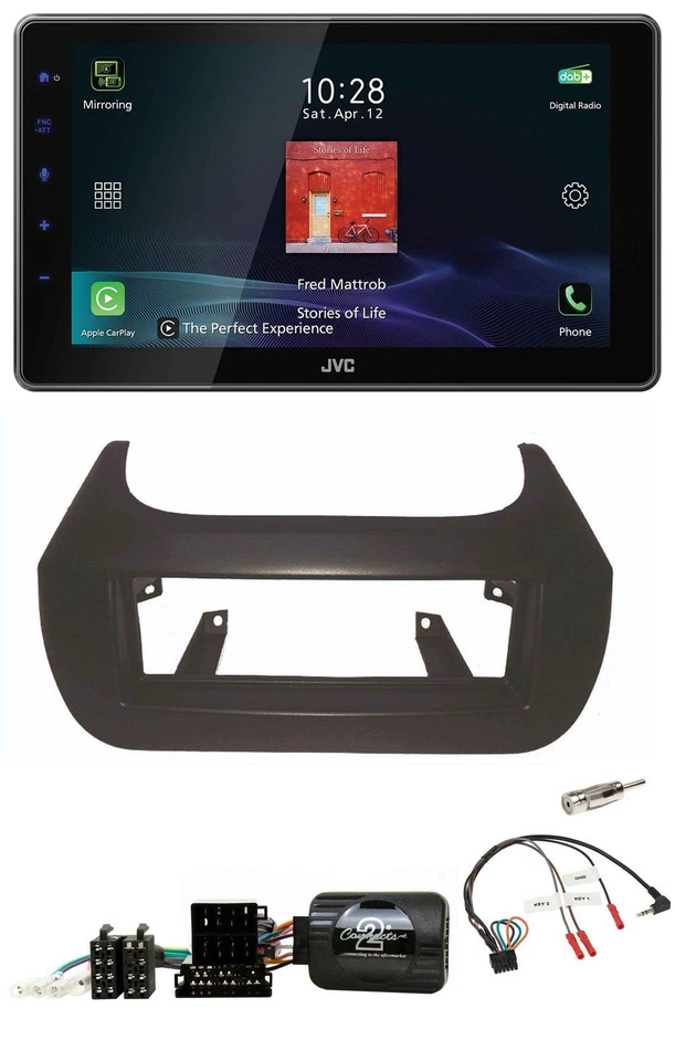 JVC DAB Lenkrad Bluetooth USB Autoradio für Citroen Nemo Fiat Fiorino Peugeot Bi - Bild 1 von 4