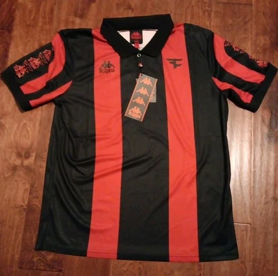 Футболка поло Kappa x Faze Clan большая футбольная красно-черная новая с ценниками  - Изображение 1 из 4