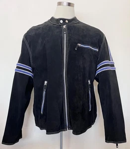 Wilsons Leather M. Julian Herren Wildlederjacke Größe 2XL schwarz Full Zip Moto - Bild 1 von 10