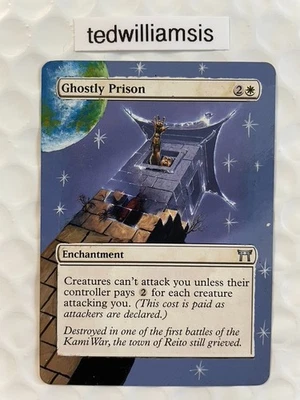 Ghostly Prison MtG Champions of Kamigawa Altered Art Extended & Borderless - Image 1 of 4