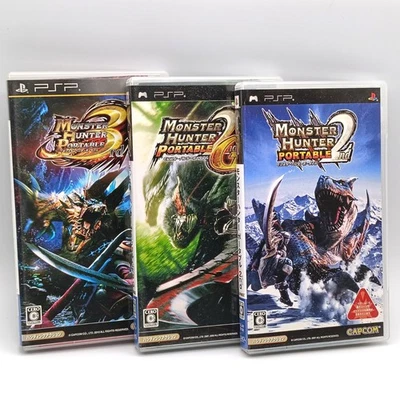 Monster Hunter Portable 2nd, G, 3rd / Freedom 2, Unite 3-game set PSP Japanese - Image 1 of 4