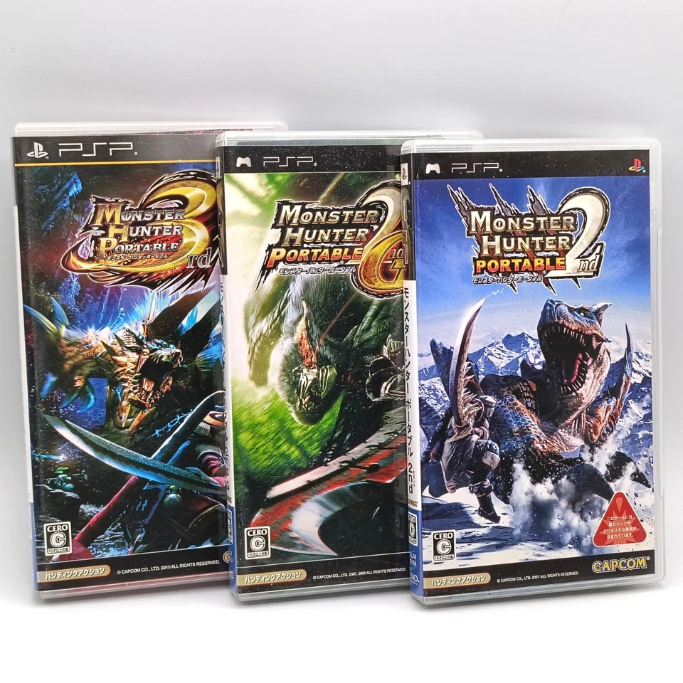 Monster Hunter Portable 2nd, G, 3rd / Freedom 2, Unite 3-game set PSP Japanese - Image 1 of 4