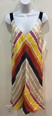 Vestido Trina Turk Cayson 2 Rayas Chevron Resort Crucero Informal Colorido Grande Foto 1 de 4