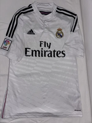 Real Madrid 2014-2015 Football Jersey Shirt Mens Size Medium White Adidas Soccer - Image 1 of 3