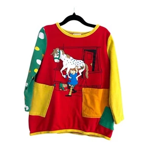 Vintage Martinex Pippi Longstocking Porch Tunic Red with Longsleeves - Picture 1 of 10