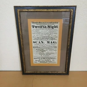 Antique SHAKESPEARE Twelfth Night Playbill Theatre Royal Covent Garden 1834 - Picture 1 of 13
