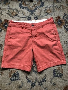 Abercrombie & Fitch Shorts Mens 32 Classic Chino Flat Front Casual Summer - Picture 1 of 8