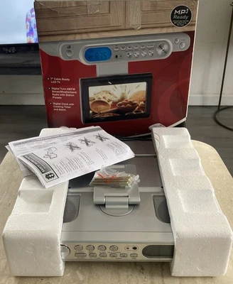 GPX Under Cabinet 7" LCD TV Digital Tuner Timer AM/FM Stereo No Remote - Image 1 of 4