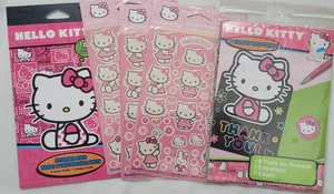 Sanrio Hello Kitty 3 Stickerbögen - 2008 8 Dankeskarten 160 Stickerblock 2013 - Bild 1 von 7