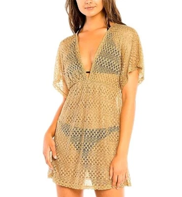 Платье для плавания женское Jordan Taylor бежевое с сеткой накидка размер средний - Изображение 1 из 4